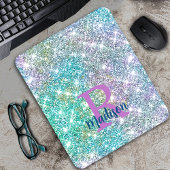 Niedliche irisierende, unicorblau Imitate Glitzer Mousepad