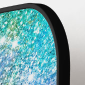 Niedliche irisierende, unicorblau Imitate Glitzer Pickleball Schläger (Linke Seite)