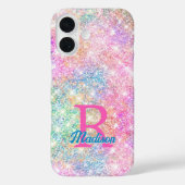 Niedliche irisierende, unicorfarbene Imitate Glitz Case-Mate iPhone Hülle (Rückseite)
