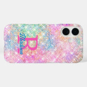 Niedliche irisierende, unicorfarbene Imitate Glitz Case-Mate iPhone Hülle (Rückseite (Horizontal))