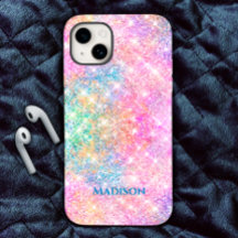 Niedliche irisierende, unicorfarbene Imitate Glitz