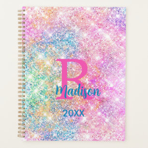 Niedliche irisierende, unicorfarbene Imitate Glitz Planer