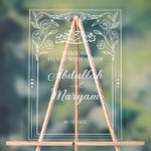 Niedliche islamische Hochzeit mit Flora und Fauna Acrylschild