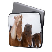 Niedliche isländische Pferde Laptopschutzhülle (Vorderseite Links)
