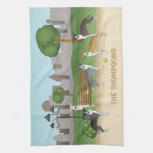 Niedliche italienische Greyhound Hunde im Park Car Geschirrtuch (Vertikal)