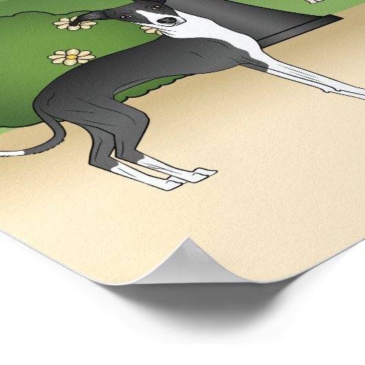 Niedliche italienische Greyhound Hunde im Park Car Poster (Ecke)