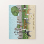 Niedliche italienische Greyhound Hunde im Park Car Puzzle (Vertikal)