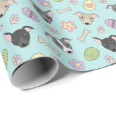 Niedliche italienische Greyhound Ostereier Cartoon Geschenkpapier (Rolleneckpunkt)