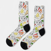 niedliche italienische Pizzafreunde mit Fliesen Socken (Linkes Detail)