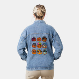 Niedliche Jack-o-Lantern-Mode Jeansjacke