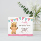 Niedliche Jagdfahnen Girls Geburtstagsparty Einladung (Stehend Vorderseite)