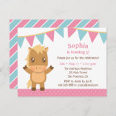 Niedliche Jagdfahnen Girls Geburtstagsparty Einladung (Vorne/Hinten)