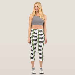 Niedliche Jaguar-Schwarzpanther-Katze-Cartoon-Abbi Capri Leggings