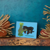 Niedliche Jaguar-Schwarzpanther-Katze-Cartoon-Abbi Fotoplatte (Seite)