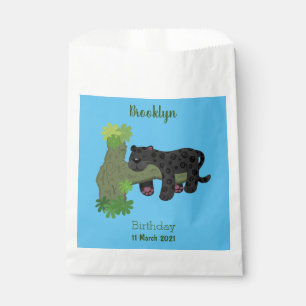 Niedliche Jaguar-Schwarzpanther-Katze-Cartoon-Abbi Geschenktütchen