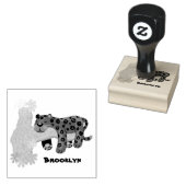 Niedliche Jaguar-Schwarzpanther-Katze-Cartoon-Abbi Gummistempel (Stempel)