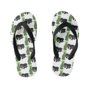 Niedliche Jaguar-Schwarzpanther-Katze-Cartoon-Abbi Kinderbadesandalen