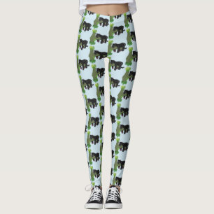 Niedliche Jaguar-Schwarzpanther-Katze-Cartoon-Abbi Leggings