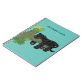 Niedliche Jaguar-Schwarzpanther-Katze-Cartoon-Abbi Notizblock (Linke Seite)