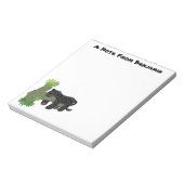 Niedliche Jaguar-Schwarzpanther-Katze-Cartoon-Abbi Notizblock (Rotiert)