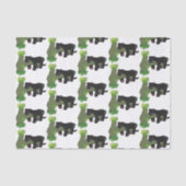 Niedliche Jaguar-Schwarzpanther-Katze-Cartoon-Abbi Seidenpapier (Vorderseite)