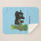 Niedliche Jaguar-Schwarzpanther-Katze-Cartoon-Abbi Sherpadecke (Vorderseite (Horizontal))