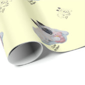 Niedliche japanische Akita mit rosa Teddykunst Geschenkpapier (Rolleneckpunkt)