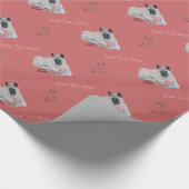 Niedliche japanische Akita mit rosa Teddykunst Geschenkpapier (Ecke)