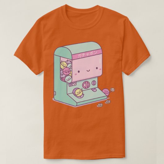 Niedliche japanische Gachapon Kapselspielmaschine T-Shirt (Design vorne)