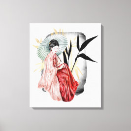 niedliche japanische Geisha Leinwanddruck
