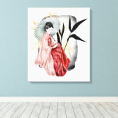 niedliche japanische Geisha Leinwanddruck (Insitu (Holzboden))