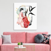 niedliche japanische Geisha Leinwanddruck (Insitu (Wohnzimmer))