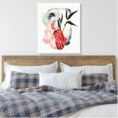niedliche japanische Geisha Leinwanddruck (Insitu (Schlafzimmer))