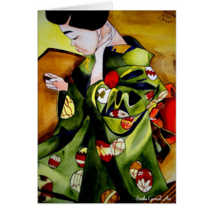 Niedliche japanische Geisha-Originalkunst