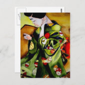Niedliche japanische Geisha-Originalkunst Postkarte (Vorne/Hinten)