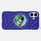 Niedliche japanische Girl Painting Landschaft Blau Case-Mate iPhone Hülle (Rückseite (Horizontal))