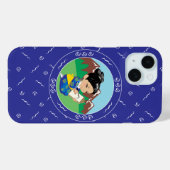 Niedliche japanische Girl Painting Landschaft Blau Case-Mate iPhone Hülle (Rückseite (Horizontal))