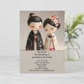 Niedliche japanische Hochzeitseinladung Einladung (Stehend Vorderseite)