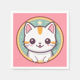 Niedliche japanische Katze Kawaii Kitten Serviette