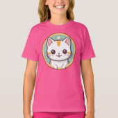 Niedliche japanische Katze Kawaii Kitten T-Shirt (Vorderseite)