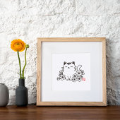 Niedliche japanische Katze und Sakura mit "Neko"-B Poster