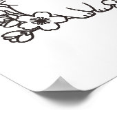 Niedliche japanische Katze und Sakura mit "Neko"-B Poster (Ecke)