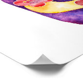 Niedliche japanische Kokeshi Doll Aquarellfärbung Poster (Ecke)