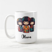 Niedliche japanische Kokeshi Dolls Kaffeetasse (Links)
