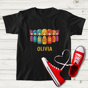 Niedliche japanische Kokeshi Dolls T-Shirt