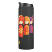 Niedliche japanische Kokeshi Dolls Thermosbecher (Nach rechts gedreht)