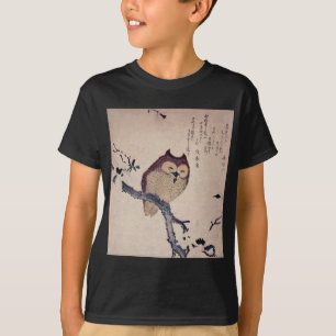 Niedliche japanische lächelnde Eule T-Shirt