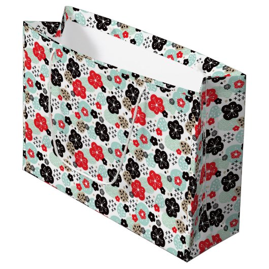 Niedliche japanische Muster Große Geschenktüte (Vorderseite Schrägansicht)