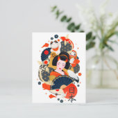 Niedliche japanische Postkarte (Stehend Vorderseite)