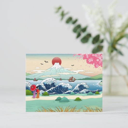 Niedliche japanische Postkarte (Stehend Vorderseite)
